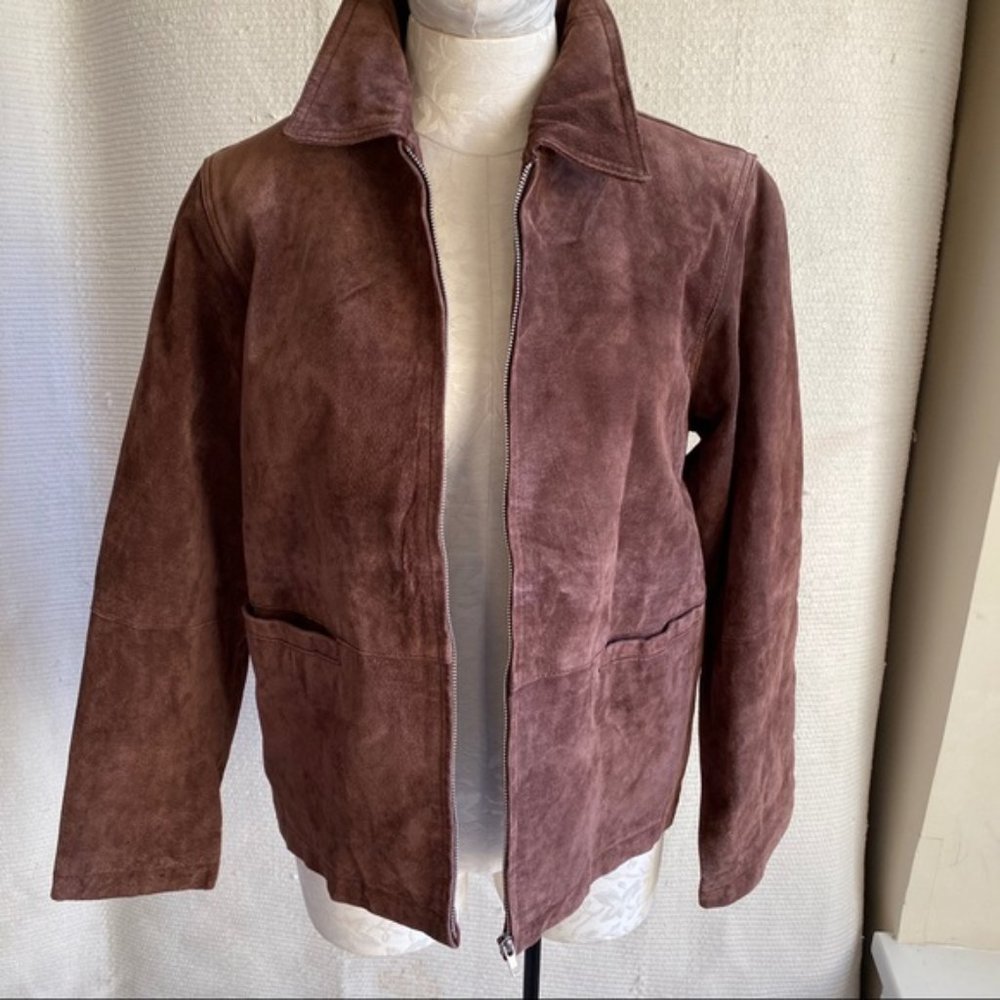Vintage 90s S/M Rainbow Boho Suede Leather Jacket - Picture 5 of 8